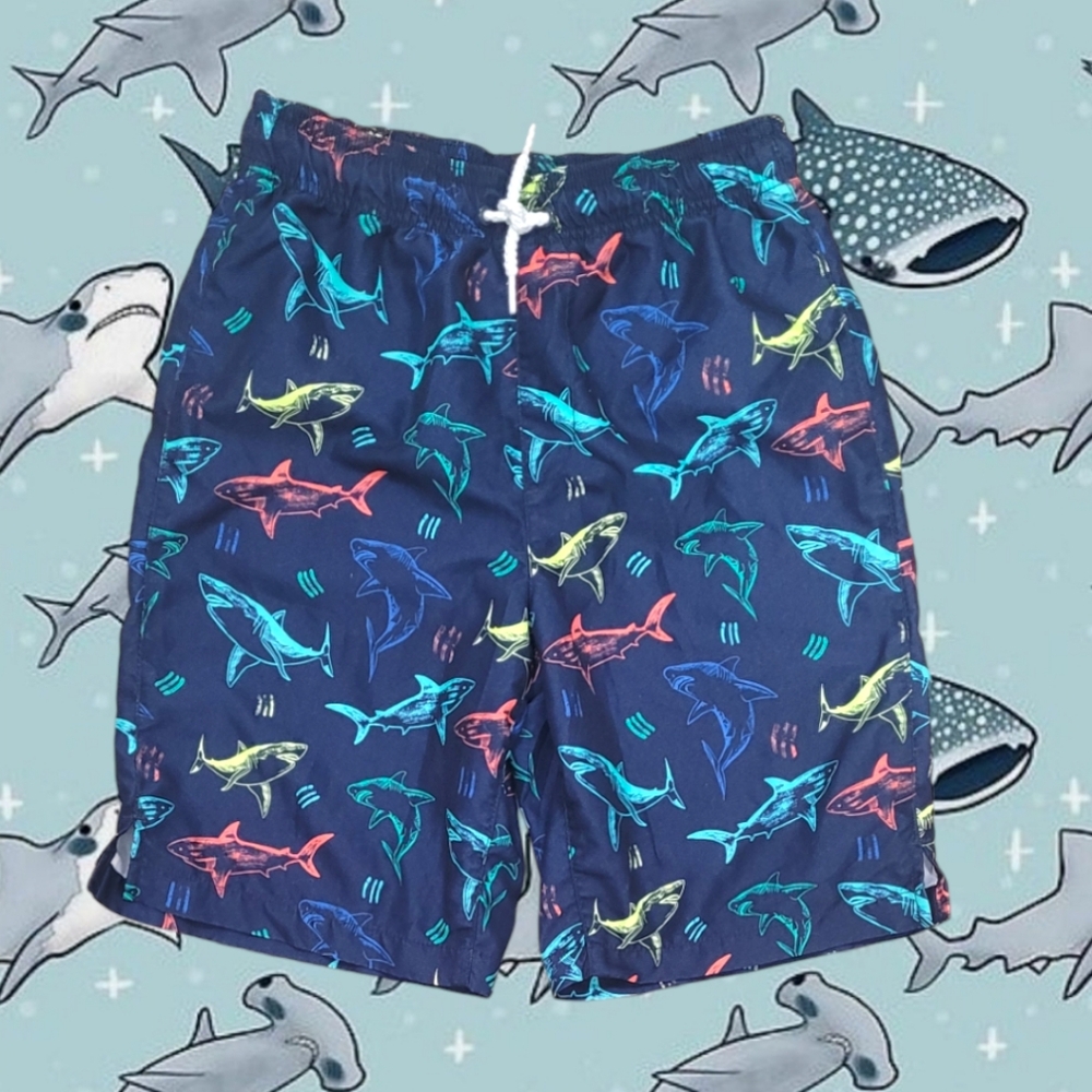 Place Sport Boy's Colorful Shark Print Swim Shorts
